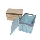 मल्टीसीन लिडेड फोल्डिंग प्लास्टिक स्टोरेज बॉक्स, ढक्कन के साथ धोने योग्य बंधने योग्य टोट्स