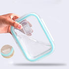 प्लास्टिक ढक्कन के साथ माइक्रोवेव ओवन सुरक्षित उच्च बोरोसिलिकेट ग्लास लंच बॉक्स
